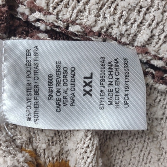 Mason & Belle textured tan striped long sleeve crew neck sweater, size XXL, NWT - Picture 5 of 9